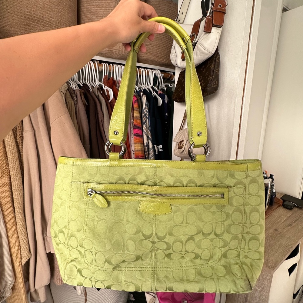 Coach Green Tote Bag